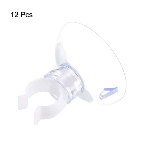 uxcell Aquarium Suction Cup Clips Airline Tube Holders Clamps for Fish Tank Clear 10mm 12Pcs - size: 10mm
