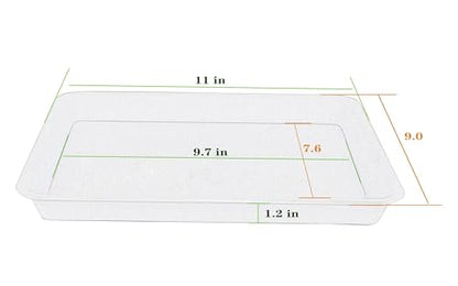 VUWEZ Plant Saucer Growing Tray, Seed Starter Tray Rectangular, Heavy Sturdy Plastic Planter Saucers Drainage Trays, Plant Drip Trays for Pots, Seed Starter Growing Pots (11 x 9 inch, 2 Pack) - color: Terracotta, size: 11'' x 9'' x 1.2'' (2 pack)