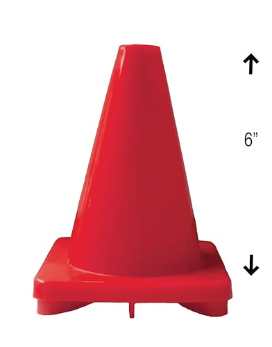 Cortina Sport Cone, Polyethylene 03-500-34-11, 6" Height, Red - size: 1 Count (Pack of 1)