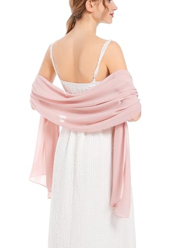 Shawls and Wraps Soft Chiffon Scarve Scarf For Evening Party Dresses Wedding Stole - color: Blush