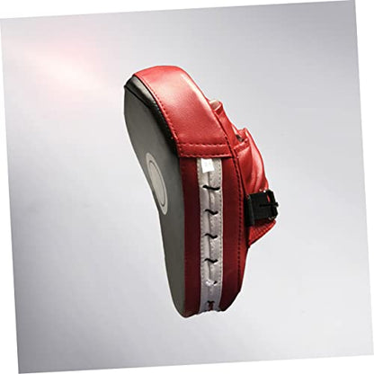 BESPORTBLE Creative Boxing Mitts PU Punch Pads for Martial Arts Training Curved Design Breathable Sweat for Kickboxing Thai Karate Black Red