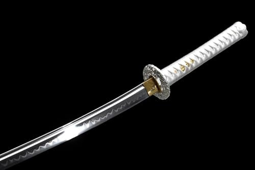 41'' Clay Tempered 1095 Carbon Steel Silvery Dragon Sharp Japanese Samurai Katana Sword