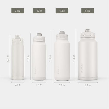 ZULU Powerfill Pro 32oz Stainless Steel Water Bottle with Quick Fill Lid, Triple Walled Vacuum Insulated Metal, Leak Proof Locking Lid, Sip and Chug, Reusable BPA Free, White - color: White, style: 32oz