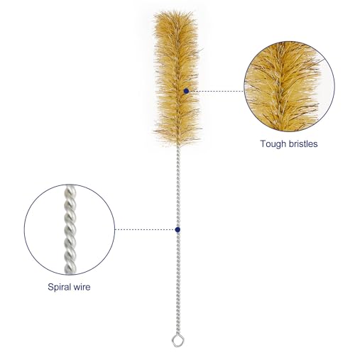 Test Tube Brushes, 10 Pack Bristle Test Tube Bottle Wash Cleaning Brushes with Radial Tufted End Suitable for Laboratory Use, Size M - size: Medium