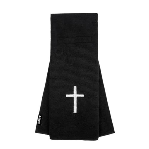 SLEEFS Football Towel - Cotton Quarterback QB Towel for the Football Field - Bi-Fold Hook & Loop Closure - Men/Youth/Boys/Adults - Faith Cross Black - color: Faith Cross Black