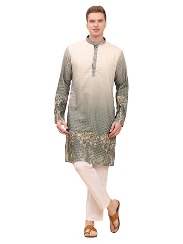 Pro-Ethic Style Developer Mens Indian Traditional Cotton Kurta Sets, Men Kurta Set Indian Wedding Dress (A-125) - color: Green, size: Small