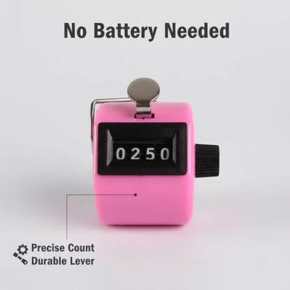 Hand Tally Counter - 4 Digit Mechanical Clicker Counter for Knitting and Crochet - Handheld Lap, Pitch & People Counter with Finger Ring - No Battery Required for Teachers, Nurses,(Black)
