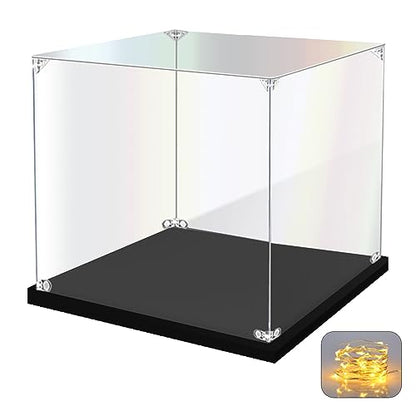 KOLIPI Acrylic Display Case for Collectibles Assemble Clear Acrylic Display Box for Lego Alternative Glass Case for Showcasing Figures Doll Toys Home Storage(14.2x11x12 inch, 36x27x30 cm) | Plexiglass Box for Lego Figures Dolls Models, Dustproof Protectio
