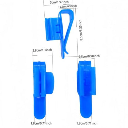 4Pcs Hose Holder, Plastic Fish Water Pipe Clamp, Aquarium Filtration Clip, Adjustable Aquarium Filtration Bucket Mounting Clip, Fit fir 8mm to 16mm Hoses (Blue) - color: Blue