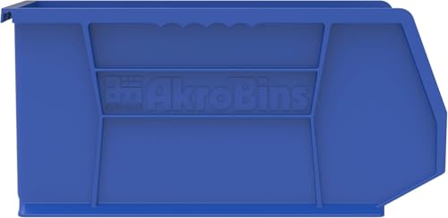 Akro-Mils 30240 AkroBins Plastic Storage Bins, 15"x8"x7", Blue, 12-Pack | Space-Saving Stackable Bins for Garage, Pantry, Craft Organization - color: Blue