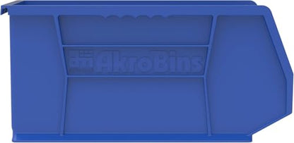 Akro-Mils 30240 AkroBins Plastic Storage Bins, 15"x8"x7", Blue, 12-Pack | Space-Saving Stackable Bins for Garage, Pantry, Craft Organization - color: Blue