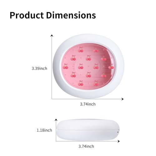 Cute Cherry Printed Retainer Case with Silicone Pad, Portable Slim Aligner Case Orthodontic Retainer Box, Denture Storage Container Travel Mouth Guard - color: Cute Cherry