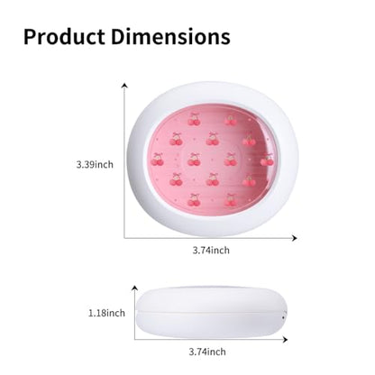 Cute Cherry Printed Retainer Case with Silicone Pad, Portable Slim Aligner Case Orthodontic Retainer Box, Denture Storage Container Travel Mouth Guard - color: Cute Cherry