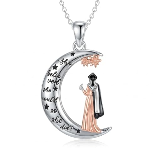 Graduation Gifts for Women 925 Sterling Silver Compass/Graduation/Vet/Cross/Stethoscope Necklace for Women - color: Graduation-Muslim-1