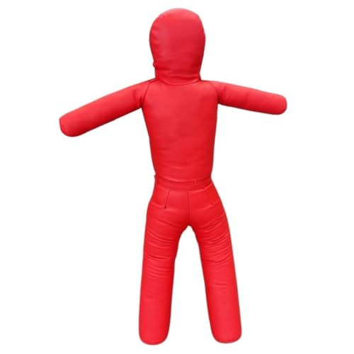 Grappling Dummy Professional Unfilled Jiu Grappling Dummy Multiuse Martial Arts Training Dummy PU Leather Wrestling Boxing Human Shape Suitable - color: Red