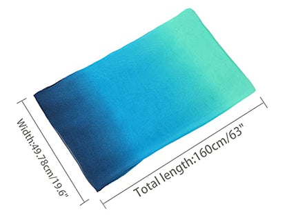 uxcell Women'sChiffon Sheer Long Scarf Silky Gradient Party - color: Blue Green