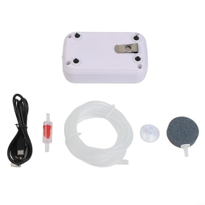 FABULETTA Rechargeable Aquarium Air Pump, Portable Fish Tank Oxygen Pump, Silent Battery Powered Aerator, Camping Fishing Bucket Air Pump, Low Noise Aquarium Bubbler