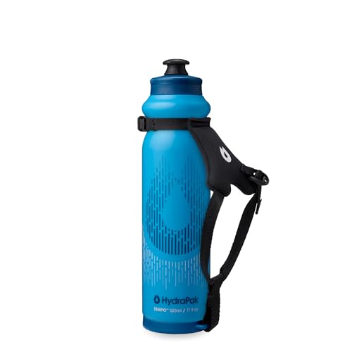 HydraPak Tempo Pro 525ml - Handheld Running Squeeze Bottle for Training and Race Day Hydration with Removable Strap (525ml/17oz) - Blue - color: Blue, style: 525ml