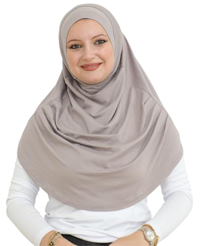 Prien Ready To Wear Hijab For Women, Instant Turban, Soft Muslim Scarf For Prayer, Long Hijabs, Islamic Clothes, Jersey Abaya - color: Light Mink