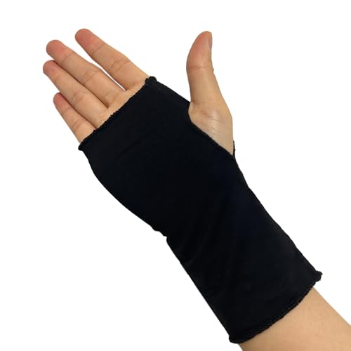 Wrist Sleeve Under Splint Hand Sock(4 Pack) Modal Stockinette Arm Protector Covers, Pre-Wrap Liner for Air Cast & Hand Brace - color: Short Version-black