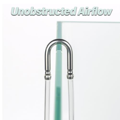 LINLAN 4-Piece Aquarium 304 Stainless Steel U-Tube Connector，Anti-Kink Design, Compatible with 5/16 inch (4mm) ID Air Hose, Air Pump and CO2 Diffuser Accessory for Rimless Aquariums - size: 4Pcs-304 SS