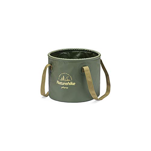 Naturehike Multifunctional Collapsible Water Basin, Folding Tub, Portable Bin, Lightweight Foldable Bucket with Handles for Camping, Dish Washing, Laundry, Fishing, Hiking - color: Army Green