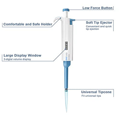 ONiLAB Lab Micropipette, Single Channel Adjustable Pipettor, 2-10ml | Manual Micropipette, High Precision Design, Accurate Liquid Transfer, Ergonomic Design - style: 2-10ml