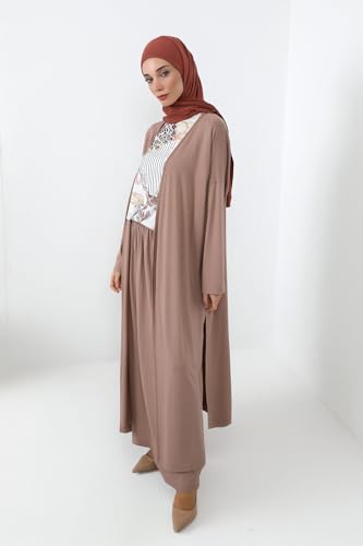 Aisha's Design Neck-Covering Practical Jersey Hijab with Built-In Ninja Bonnet - color: Cinnamon