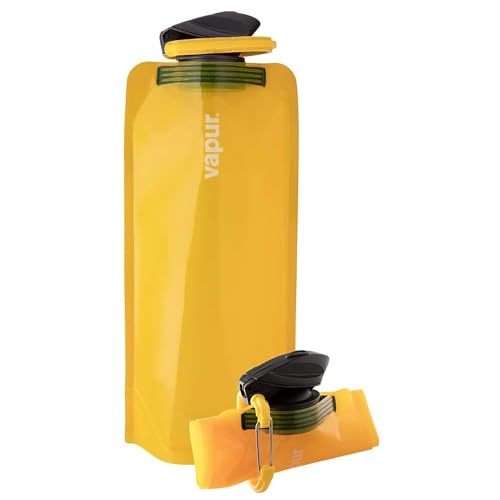 Vapur Collapsible Water Bottle with Carabiner - 23oz (0.7L) - Marigold - color: Marigold