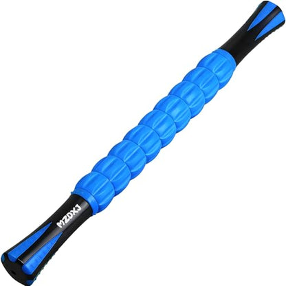 Muscle Roller & Massage Roller Stick for Athletes - Lymphatic Drainage Support, Relieves Muscle Soreness, Cramping & Tightness - Targets Legs, Arms, Back & Calves （Blue Wheel） - color: Blue