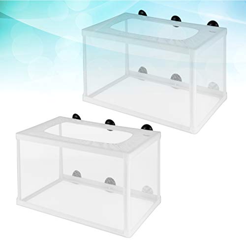HANABASS 2pcs Fish Net Breeder Box Cups for Aquarium Isolation Hatchery for Fry Increases Survival Rate Fish Tanks