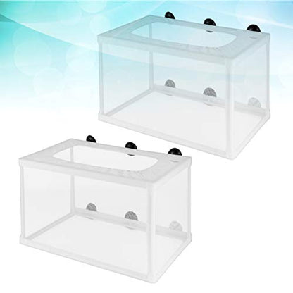 HANABASS 2pcs Fish Net Breeder Box Cups for Aquarium Isolation Hatchery for Fry Increases Survival Rate Fish Tanks