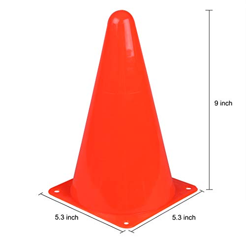 CARTMAN Agility Training Cones, Plastic Soccer Field Markers Indoor Outdoor for Events - style: 9" 24pk