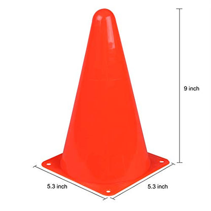 CARTMAN Plastic Training Cones (Set of 12/24 Pack 9" or 12/24 Pack 7" or 12/24 Pack Disc Cone) Agility Soccer Cones, Indoor Outdoor and Festive Events Field Marker Agility Cones - style: 9" 24pk