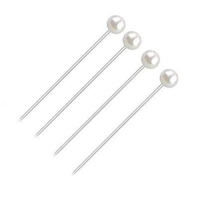 Corsage Pins, 100 Pieces Floral Pins with White Round Faux Pearl Head | Straight Bouquet Pins for Flowers, Sewing, DIY Craft, Wedding Decorations