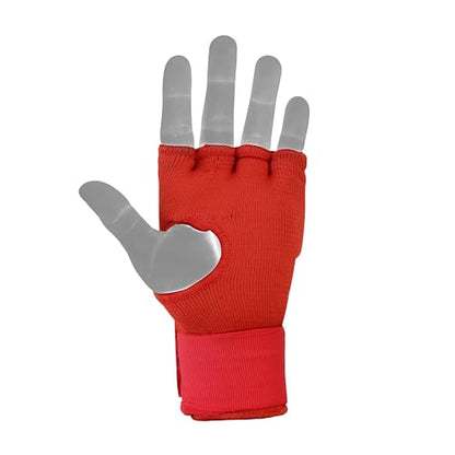 Boxing Gel Hand Wraps Quick Wraps – Padded Inner Gloves for Boxing, Muay Thai, Kickboxing & MMA Training - color: Red, size: Large
