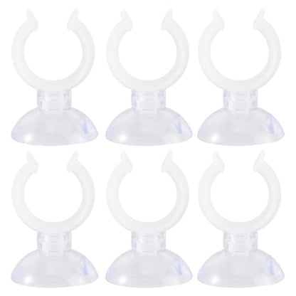 POPETPOP Aquarium Water Clips 6 Pack Fish Tank Fixed Clamps with Suction Cups Water Pipe Holder for Secure Hose Fixing in Freshwater Aquariums Compact and Easy to Install - size: 4.50X3.00X2.00CM