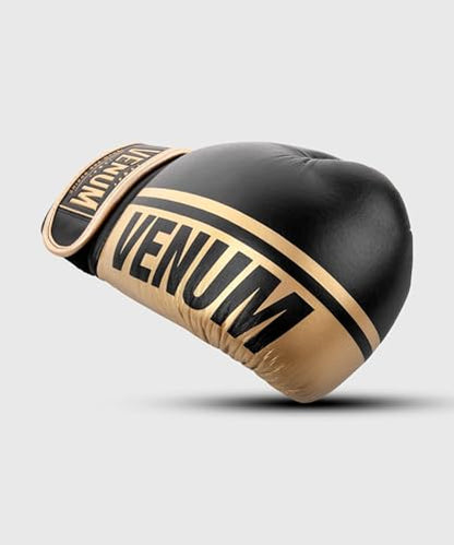 Venum Shield Pro Boxing Gloves - color: Black/Gold, size: 10oz, style: Hook and Loop