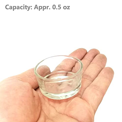 Reptile Glass Feeding Dish Food Water Bowl Feeder Bowl Cup Basin Fit for Small Pets Reptile Lizard Spider Scorpion, 3 Kinds of Capacity, 0.5 Oz,1.4 Oz, 1.7 Oz