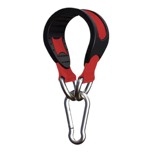 Tree Swing Hanging Strap – Hammock Mounting Belt, Strong Boxing Bag Hook | Noise Free Anti Slide Padding with Secure Build for Outdoor Indoor Fitness Use - color: Red
