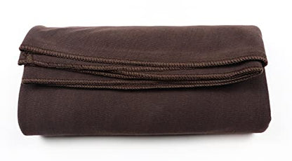 vabovin Head Wraps for Black Women Stretch Jersey Knit Turban Headwrap Solid Color Headscarf Headband Shawl - color: 02- Coffee