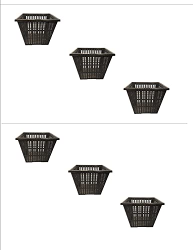PondH2o 7 Inch (18cm) Square Plastic Slotted Mesh Baskets for Water Garden Pond Pond Plants or Flowers | Value 6 Pack, Aquatic Planting Nets Pots for Ponds, Aquariums, Aquaponics, Hydroponics