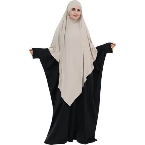 khalat Muslim Stretch Hijab Solid Color Full Cover Hijab for Women V-shaped Fashion Daily Prayer Hijab - color: Taro
