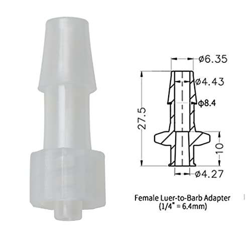 MEETOOT 10pcs Male Luer Lock 1/4" PP Hose Barb Adapter for Laboratory Biochemical/Analytical Instruments, Food Machinery and Aquarium Equipment - size: 1/4Inch