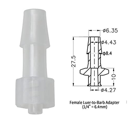MEETOOT 10pcs Male Luer Lock 1/4" PP Hose Barb Adapter for Laboratory Biochemical/Analytical Instruments, Food Machinery and Aquarium Equipment - size: 1/4Inch