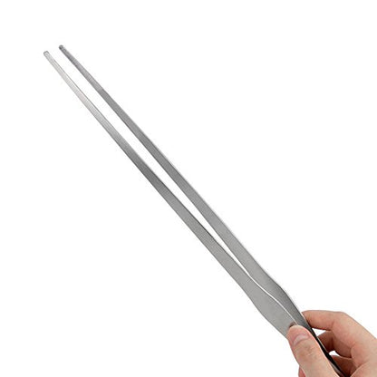 Straight and Curved Stainless Steel Super Thick Tweezers Set,Pliers Aquarium Tool Fish Tank Aquatic Plants Forceps Clip (15") - size: 15"