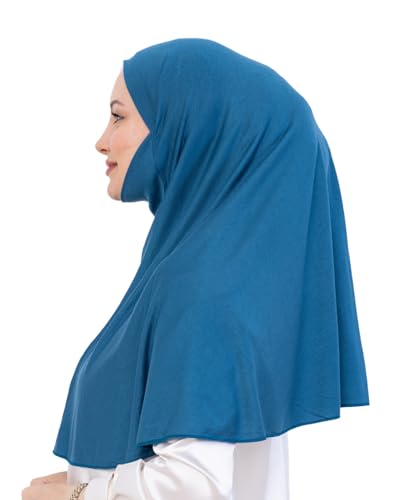 Prien Easy To Wear Hijab For Women, Muslim Instant Turban With Niqab, Islamic Clothes, Soft Scarf For Prayer, Abaya, Khimar - color: Turquoise