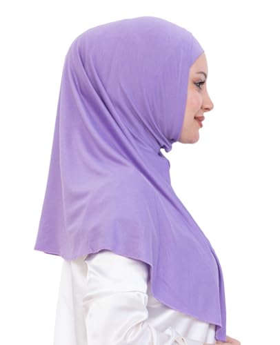 Prien Instant Hijab For Women, Muslim Long Scarf, Undercap Turban Set, Turkish Islamic Clothing, Prayer Clothes For Abaya - color: Lilac