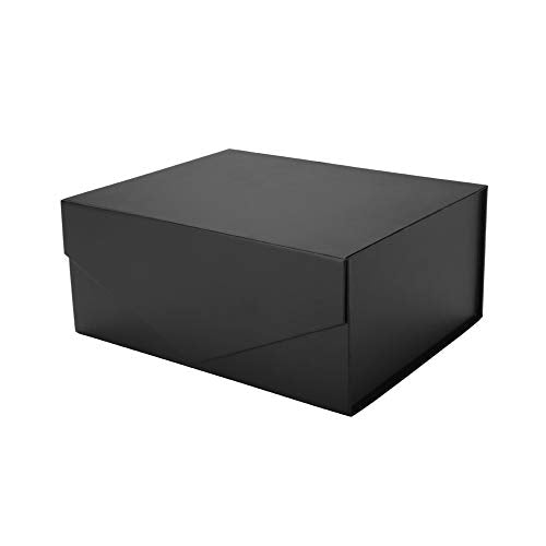 PACKHOME Black Gift Box 9x6.5x3.8in with Magnetic Lid - color: 9x6.5x3.8 Inch-Black-Pack of 1