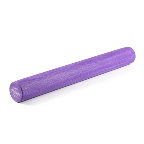 OPTP PRO-ROLLER Standard Density Foam Roller – Round, Purple, 36" x 4" | Durable roller for back massage, deep tissue foam roller exercises, stretching, fitness, yoga & Pilates, purple, 36" x 4"